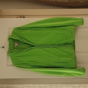 Lilly Pulitzer Lime Green, Zip-Up Fleece Jacket, Lined, Size S